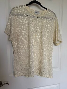 Fashion Bug Cream Lace Tee